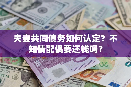 北京夫妻共同债务如何认定？不知情配偶要还钱吗？