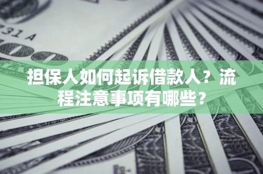 北京担保人如何起诉借款人？流程注意事项有哪些？